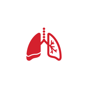 Lungs icon symbolizing respiratory health and care